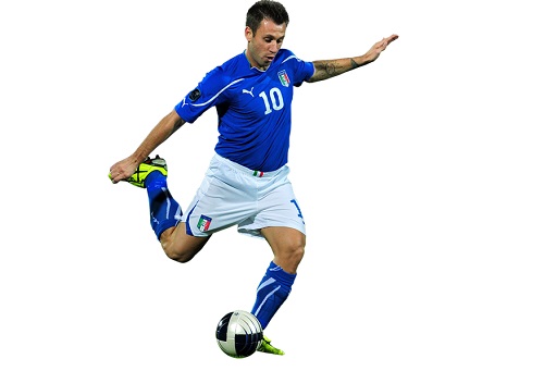 Cassano in azione con la maglia della nazionale